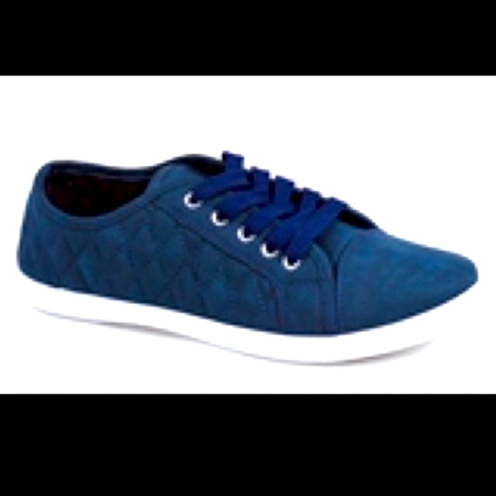 Navy Grid Sneakers